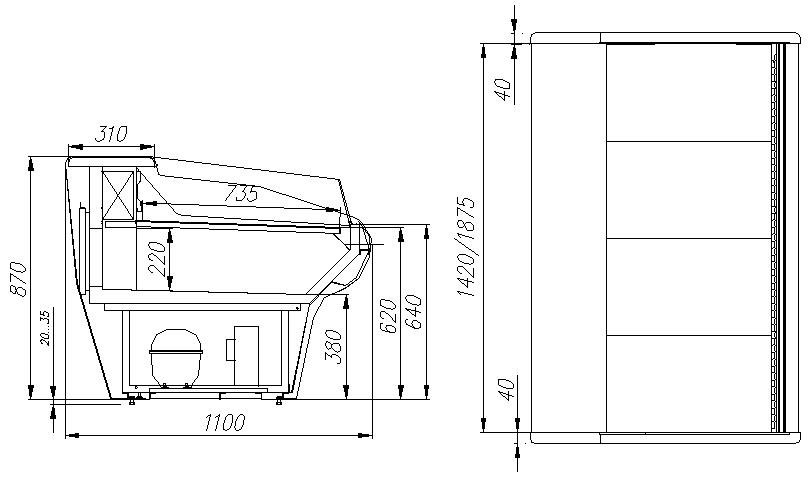 Холодильная витрина CARBOMA ВХСо‑2,0 BAVARIA (G110 SM 2,0‑2) открытая 