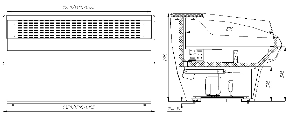 Холодильная витрина CARBOMA BAVARIA G110 VM 2,0‑2 динамика открытая 