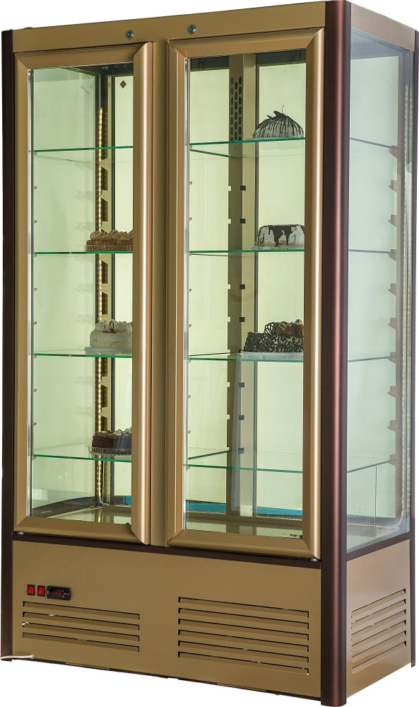 Кондитерская витрина CARBOMA R800C LATIUM (D4 VM 800‑1), 2 дверцы, полки‑решётки 