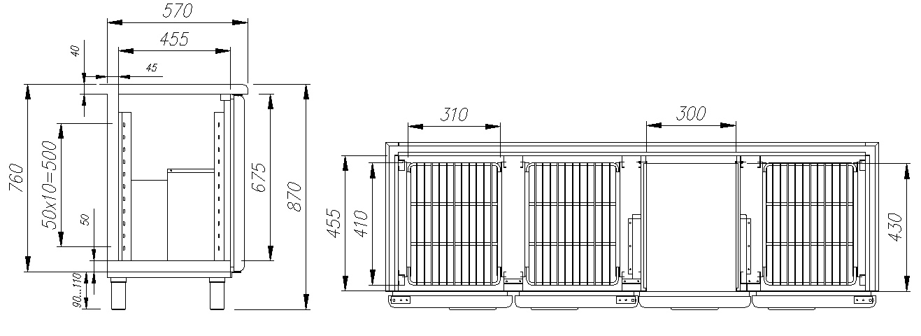 Холодильный стол CARBOMA T57 M3‑1 9005‑1(2)9 (BAR‑360) 