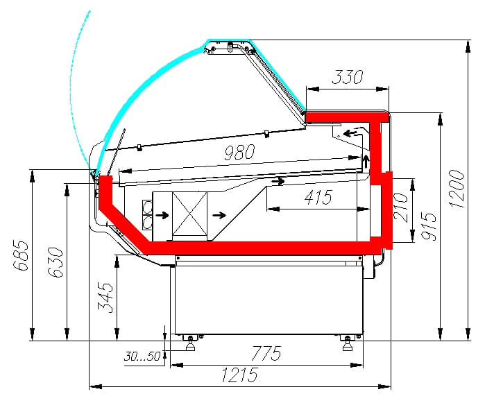 Холодильная витрина CARBOMA ATRIUM G120 VM 2,0‑1 динамика 