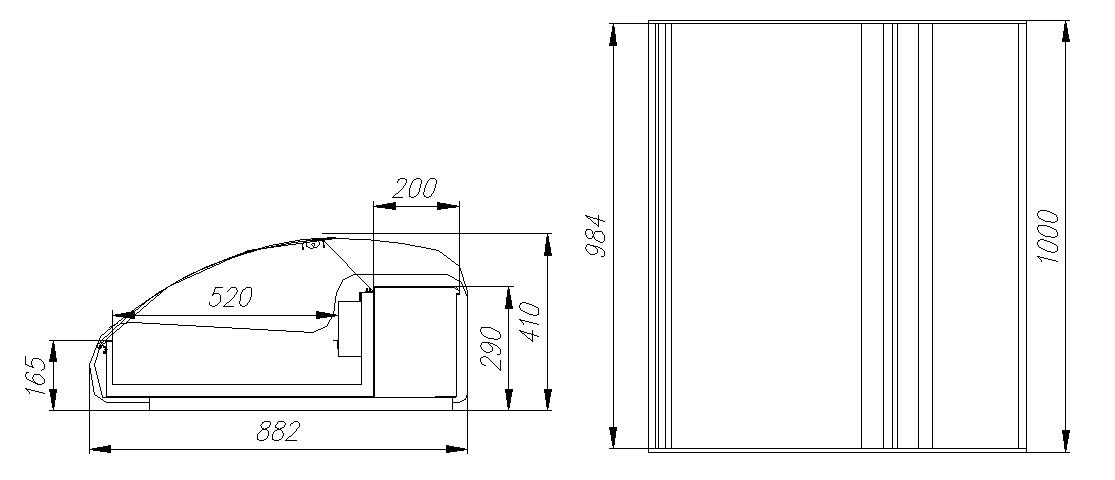 Тепловая витрина CARBOMA ВТ‑1,0 АРГО XL ТЕХНО ARGUS (A89 SH 1,0‑1) 