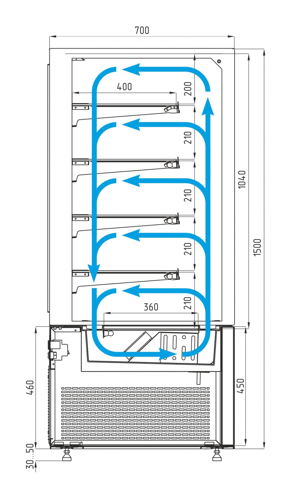 Кондитерская витрина CARBOMA COSMO KC71‑150 VV 0,9‑1 
