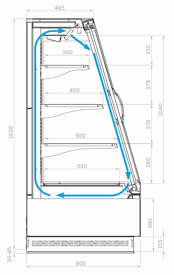 Холодильная горка CARBOMA TOKYO 2 STANDARD F16‑08 VV 2,5‑1 X1 2.0 