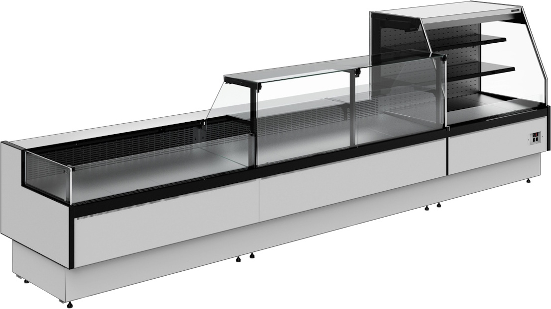 Тепловая витрина CARBOMA PALM 3 GC95 SH 1,25‑1 2.0 без боковин 